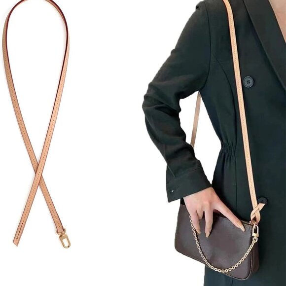 New Genuine Vachetta Leather Crossbody Replacement Straps for Various Purses - Picture 2 of 5